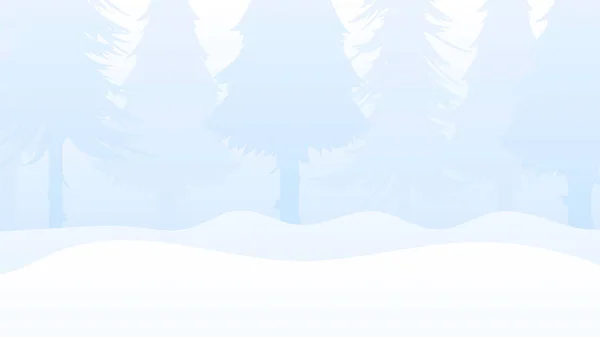 Inverno Nella Foresta Con Abeti Delicato Sfondo Design Sul Tema — Vettoriale Stock