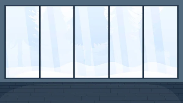Ein Partyraum Mit Einem Großen Panoramafenster Mit Blick Auf Den — Stockvektor