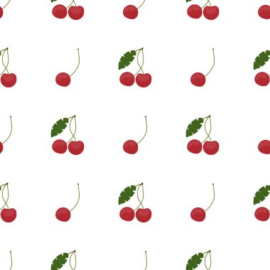 kiraz çileğiyle kusursuz bir desen. Kiraz arkaplanı.