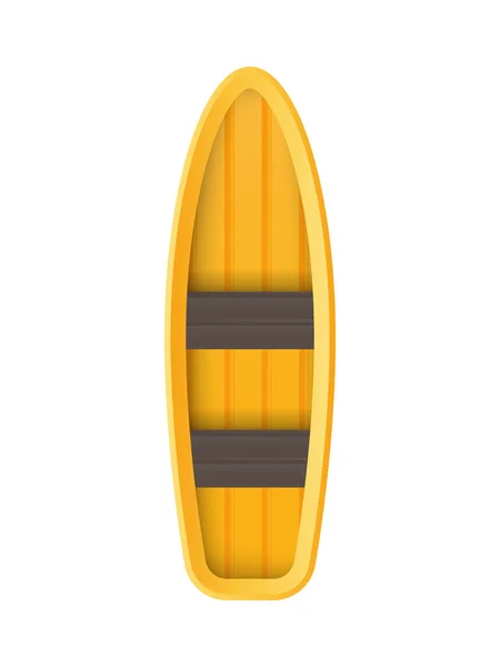 Barco Amarelo Estilo Cartoon Para Caiaque Design Remo Isolado Vetor — Vetor de Stock