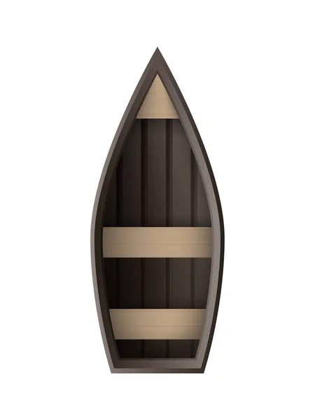 Barco Madeira Vista Superior Para Caiaque Desenho Remo Ilustração Vetorial — Vetor de Stock
