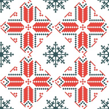 Beyaz Rusya geleneksel süsü ile kusursuz desenli, tarihi kırmızı ve beyaz renkler. İzler, tekstil ve kumaş tasarımı için arka planın tekrarlanması üzerine Belarus 'tan ulusal Slav halk sembolleri.