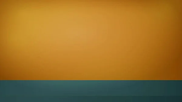 Зеленый Стол Оранжевая Стена Баннер Рекламы Товаров Электроники Товаров Реалистичный — стоковый вектор