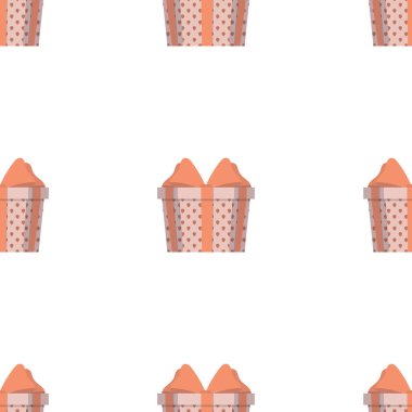 Hediye kutusu düz stil. Fiyonklu hediye. İzole edilmiş. Vektör.