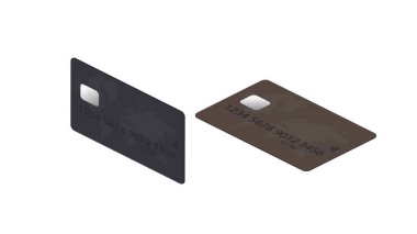 Kredi kartı beyaz arkaplanda izole edildi