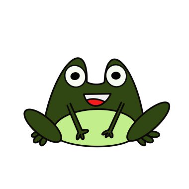 Gülümseyen yüzlü şirin kurbağa