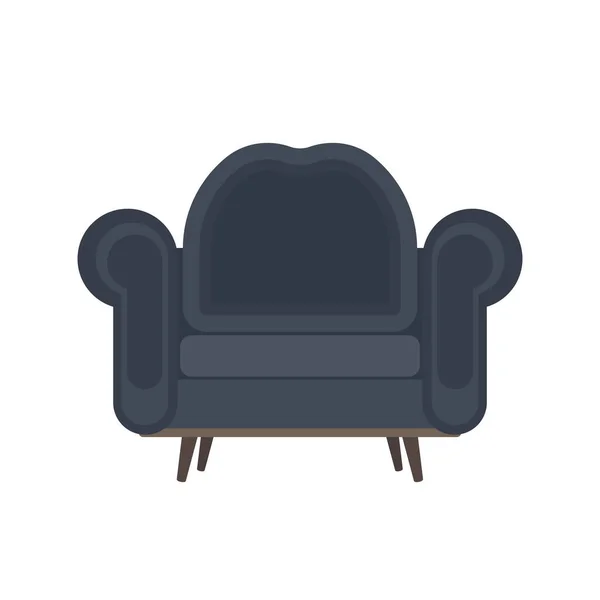 Sofá Icono Estilo Negro Aislado Sobre Fondo Blanco Muebles Símbolo — Vector de stock