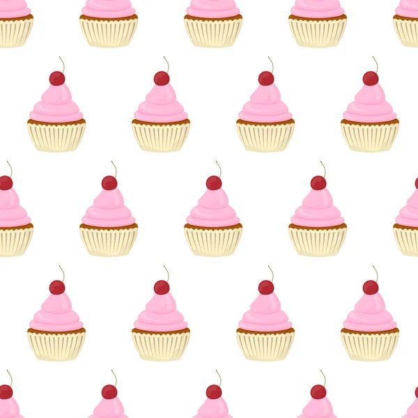 Hladký Vzor Cupcakes — Stockový vektor