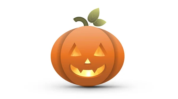 Calabaza Halloween Con Cara Miedo Ilustración Vectorial — Vector de stock