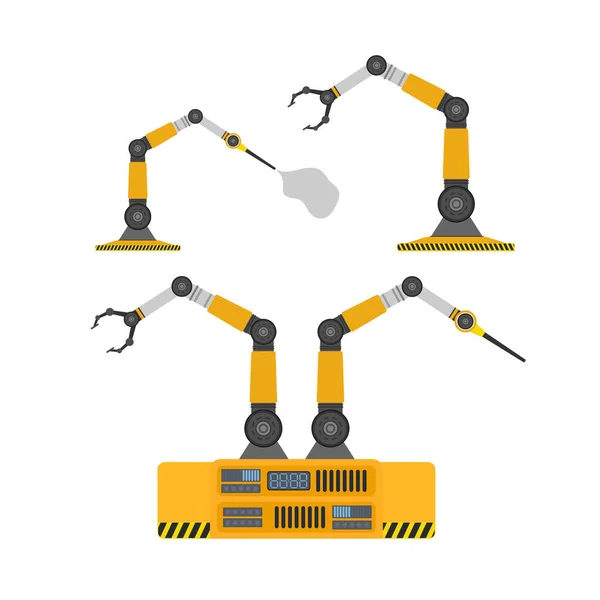 Mâinile Robotului Izolate Fundal Alb — Vector de stoc