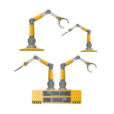 Robot eller beyaz arkaplanda izole