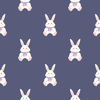 sevimli tavşan desenli kusursuz vektör arkaplanı