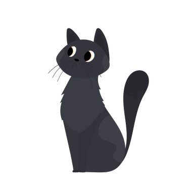 Kedi ikonu. düz dizayn