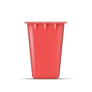 Beyaz arkaplanda izole edilmiş bir plastik çöp kutusunun 3d görüntülenmesi