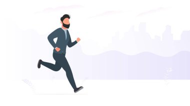 çalışan adam vektör illüstrasyonu