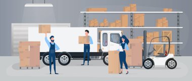 Teslimat hizmeti kavramı. düz dizayn