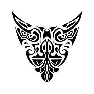 Polinezya tarzı dövme. Polinezya deseni. Dövmeler, parmak izleri ve tişörtler için iyi. İzole edilmiş. Vektör.