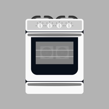 Düz stil bir mutfak ocağı. Mutfak için modern ocak.