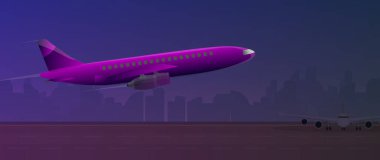 Bir yolcu uçağının vektör çizimi 