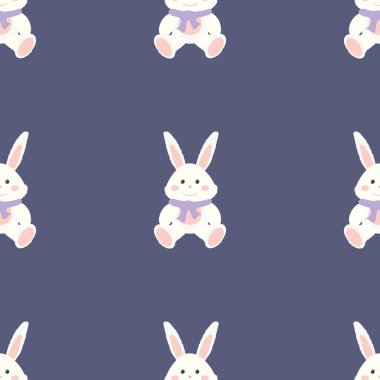 sevimli tavşan desenli kusursuz vektör arkaplanı