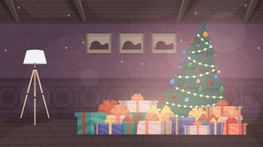 Hediyeler ve hediyelerle Noel ağacı