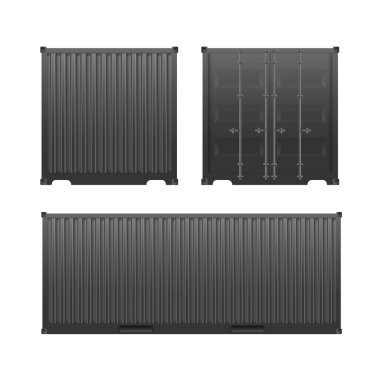 Kargo konteynırları beyaz arka planda izole edilmiş. 3d illüstrasyon