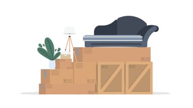 ikon tasarımı ile dağıtım konsepti, vektör illüstrasyonu 10 eps grafik.