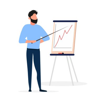 Pozitif dinamiklerle sunum. Kağıt için tahta. Bilgi grafikleri. İş büyümesi. Vektör.