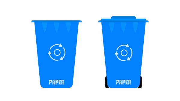 배경에 분리되어 플라스틱 쓰레기통을 렌더링하는 — 스톡 벡터