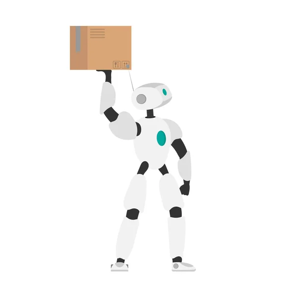 Personaje Robot Aislado Sobre Fondo Blanco — Vector de stock