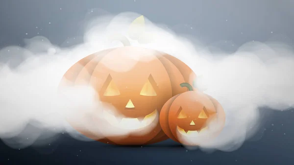 Dynia Halloween Straszną Twarzą Ilustracja Wektora — Wektor stockowy