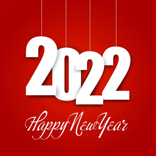 Mutlu yıllar 2022. Kırmızı yeni yıl afişi. Vektör.