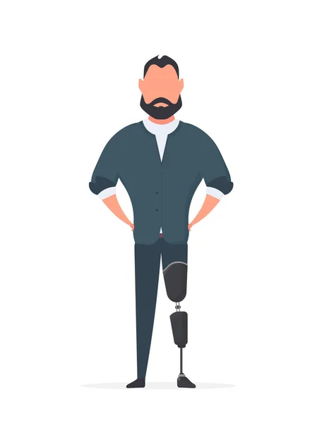 Man Prosthetic Legs Man Legs Isolated Vector — Stock Vector