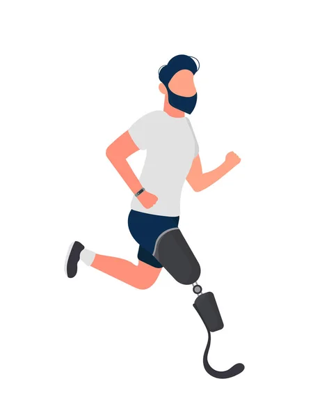 Man Running Treadmill Vector Illustration — Stock Vector