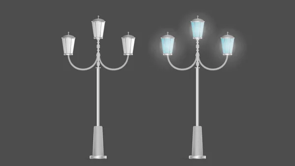 Lampadaires Sur Fond Noir — Image vectorielle