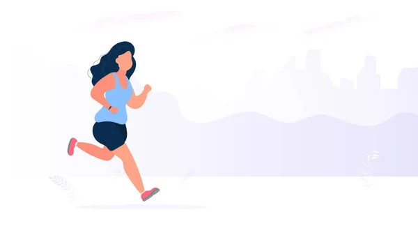 Woman Running Vector Illustration — Stock Vector