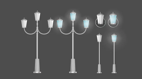 Illustration Vectorielle Lampadaires Style Moderne — Image vectorielle