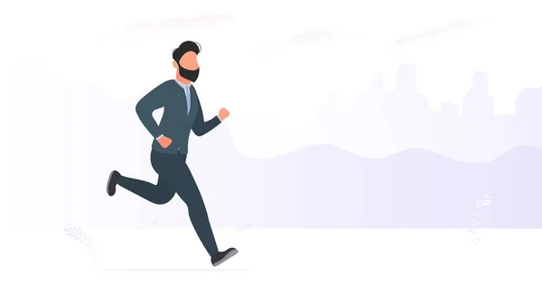 Hombre Corriendo Ilustración Vector — Archivo Imágenes Vectoriales