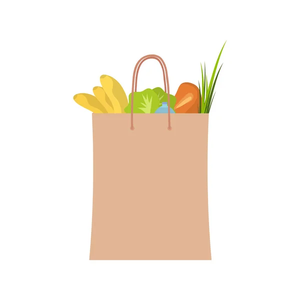 Lebensmitteltasche Mit Gemüse Vektor Illustration Design — Stockvektor