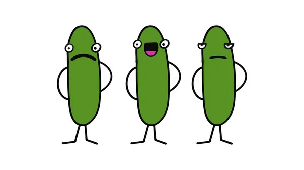 Légumes Verts Icône Carotte Illustration Dessin Animé Icônes Vectorielles Concombre — Image vectorielle