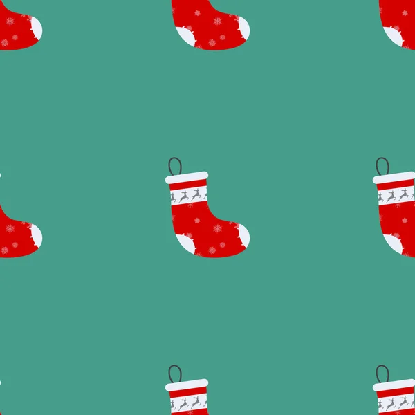 Seamless Pattern Christmas Sock Vector Illustration — Stock Vector