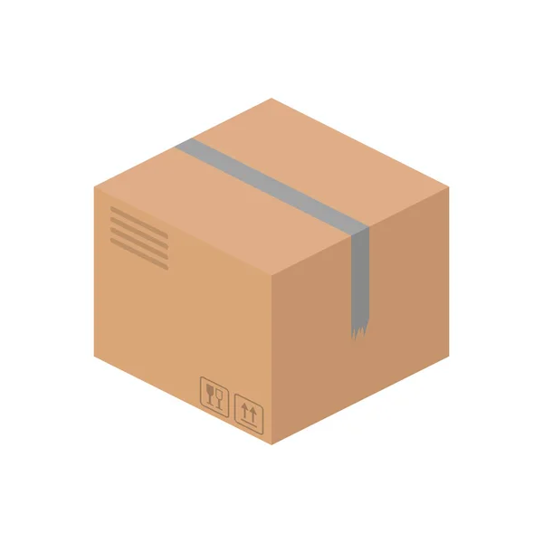 Caja Carga Estilo Isométrico Vector — Vector de stock