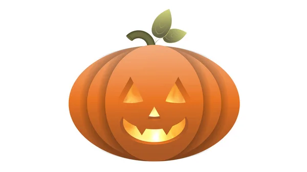 Calabaza Halloween Con Cara Miedo Ilustración Vectorial — Vector de stock