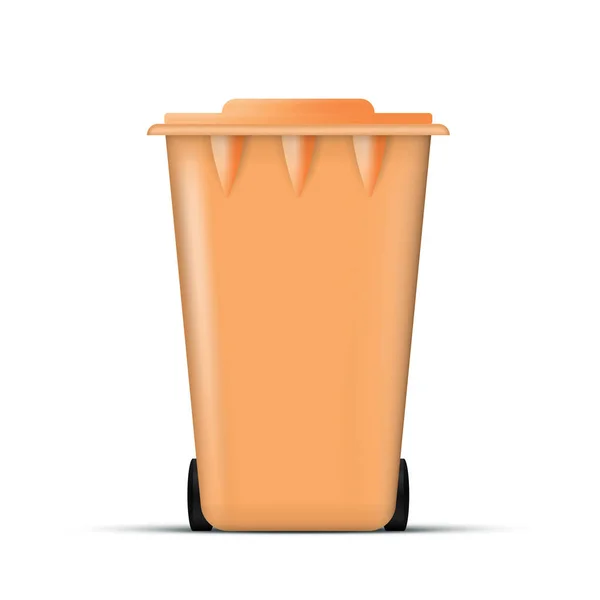 Rendering Plastic Trash Can Isolated White Background — Stock Vector