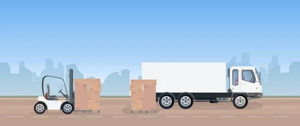 Wektor Ilustracja Dostawy Ciężarówki — Wektor stockowy