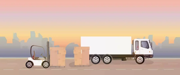 Wektor Ilustracja Dostawy Ciężarówki — Wektor stockowy