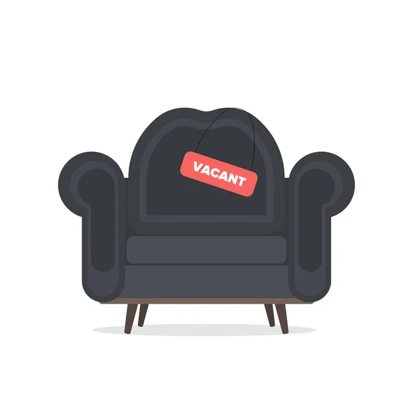 Vacant Chair Black Style Isolated White Background — Stock Vector