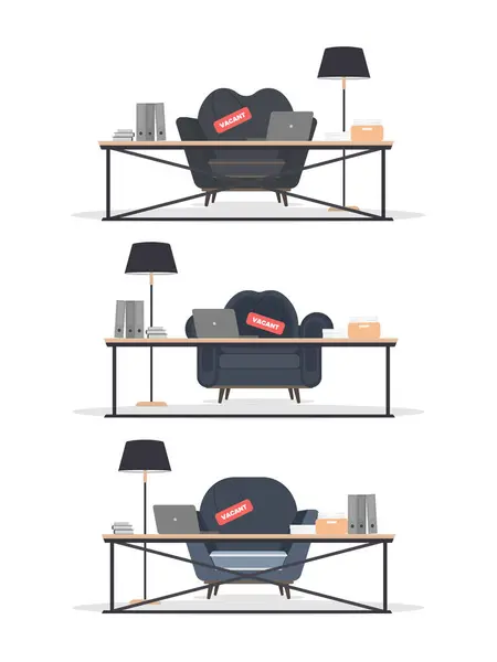 Boş Sandalyelerle Modern Düz Tasarım — Stok Vektör