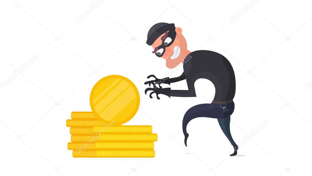 thief stealing money illustration