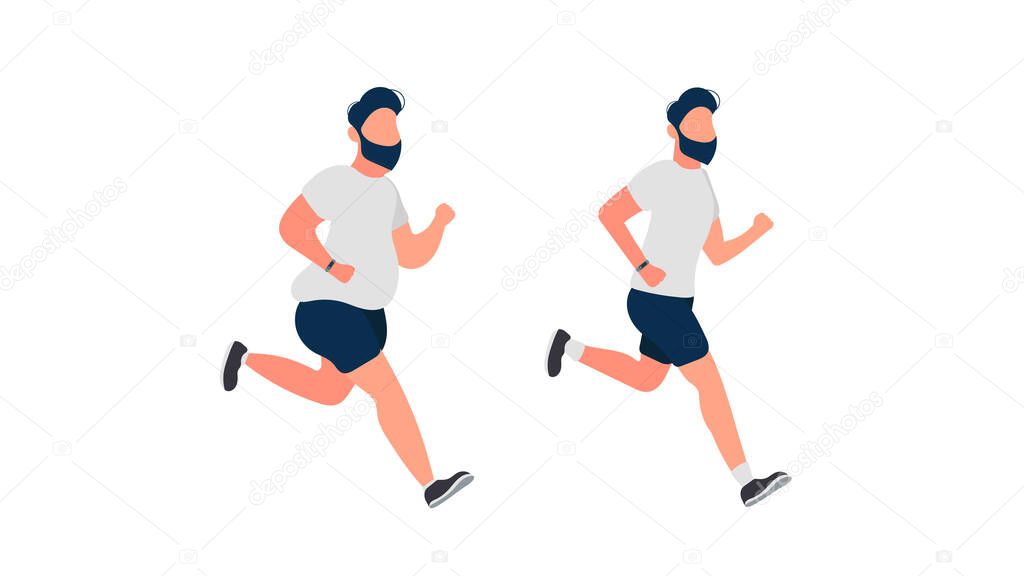 running man on white background vector illustration